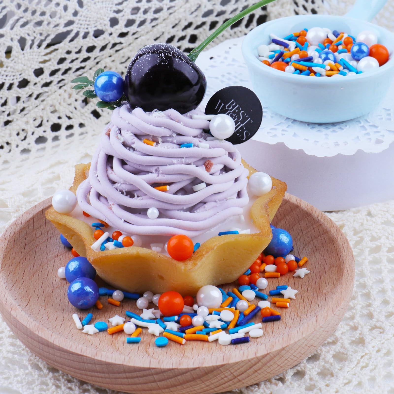 Orange and Blue Sprinkles for Cake Decorating – Edible Pearl & Jimmies Mix for Cakes, Cupcakes, Cookies & Dessert Toppers - Image 4