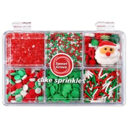 christmas sprinkles mix santa tree red green cake decorating cupcake cookie holiday dessert toppings