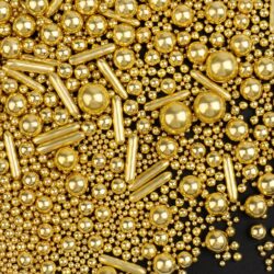 Gold Pearl Sprinkles for Cake Decorating – Edible Sugar Pearls Mix for Cakes, Cupcakes, Cookies & Dessert Toppings