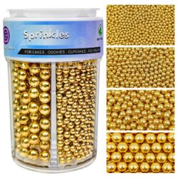 gold pearl sprinkles mix metallic sugar pearls cake decorating cupcake cookie elegant dessert toppings