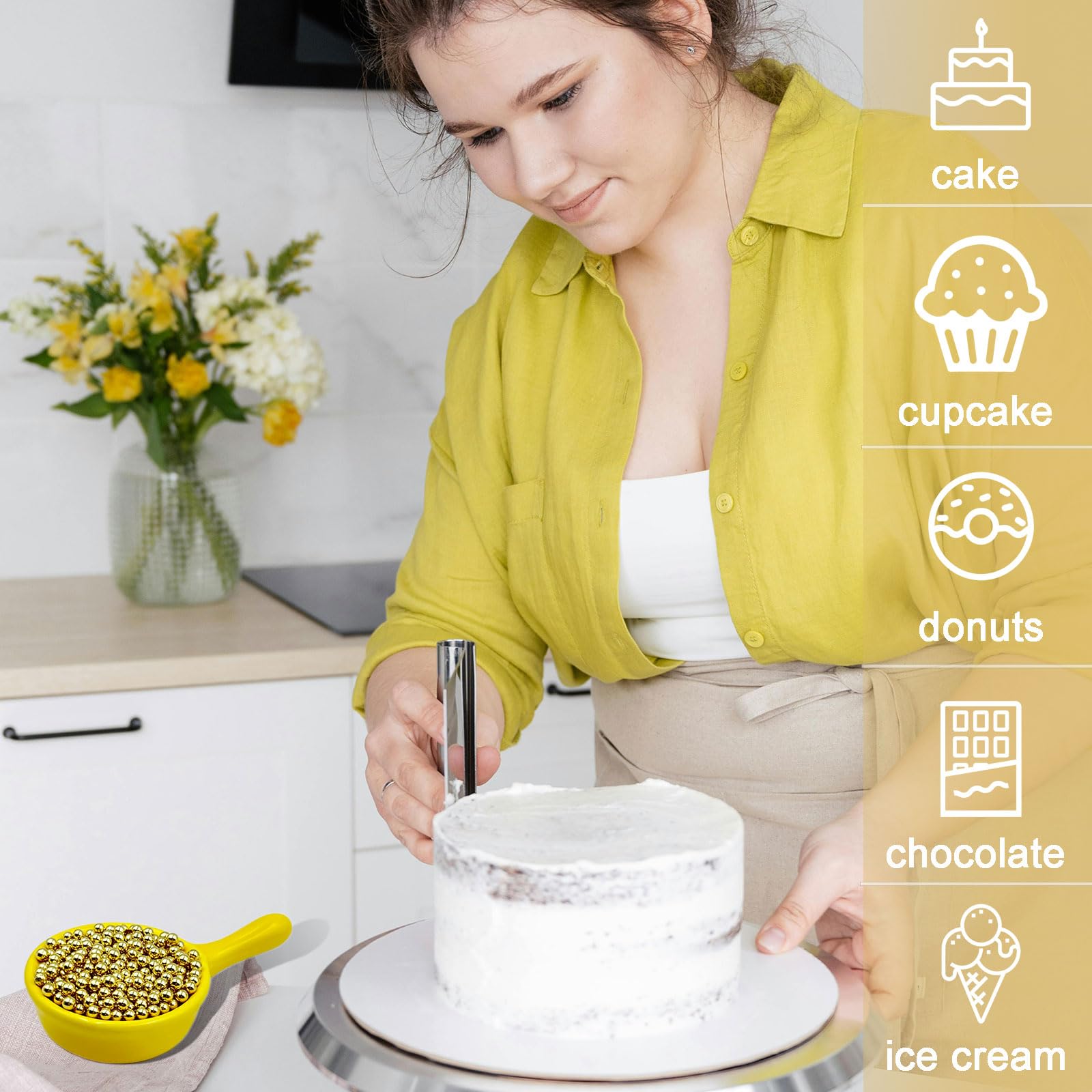 Pearl Sprinkles for Cake, Cupcake & Cookie Decorating – 4 Sizes Mix (7.8oz) Baking, Donuts & Ice Cream Toppings - Image 23