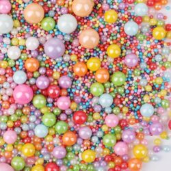 rainbow pearl sprinkles mix multicolor sugar pearls cake decorating cupcake toppings