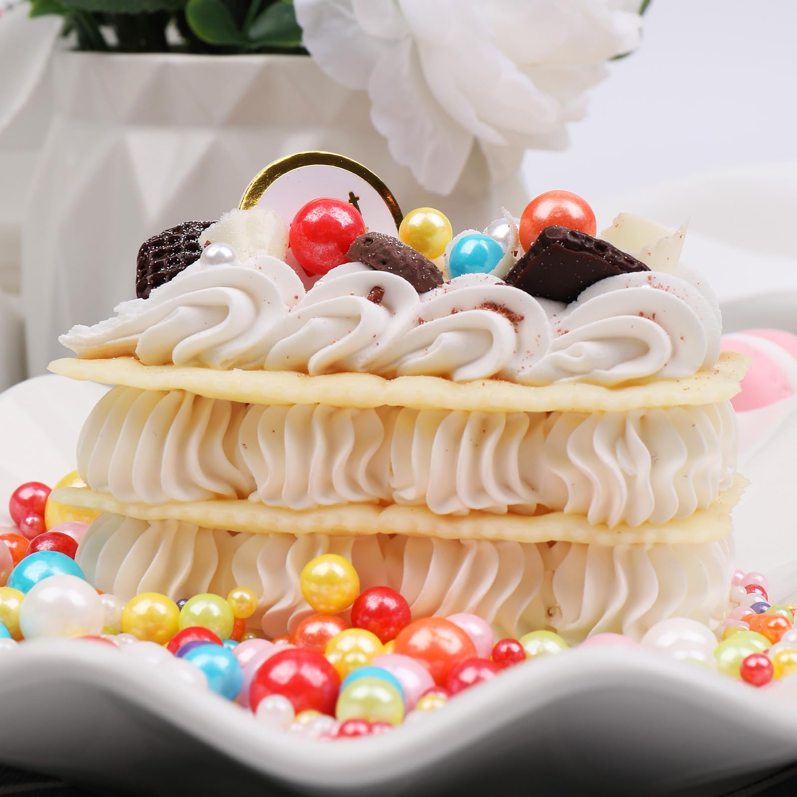 Rainbow Pearl Sprinkles Mix for Cake Decorating – Multicolor Sugar Pearls for Cakes, Cupcakes & Dessert Toppings - Image 3