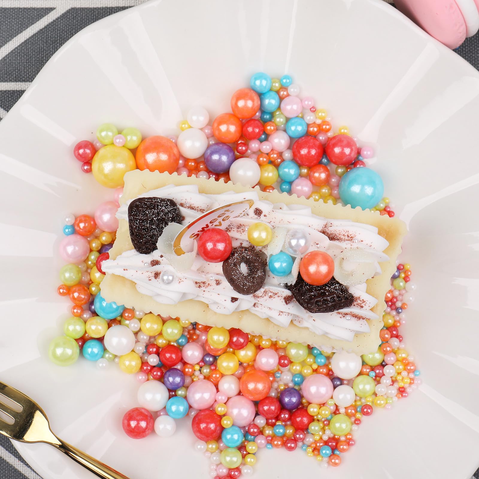 Rainbow Pearl Sprinkles Mix for Cake Decorating – Multicolor Sugar Pearls for Cakes, Cupcakes & Dessert Toppings - Image 4