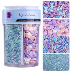 pastel mermaid sprinkles mix seashell jimmies sanding sugar cake decorating ocean themed dessert topping