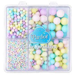 Pastel Pearl Sprinkles for Cake Decorating – Multi-Size Edible Sugar Pearls for Cupcakes, Cookies & Desserts