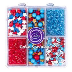 red white and blue patriotic sprinkles stars pearls jimmies cake decorating cupcake toppings 4th of july mix