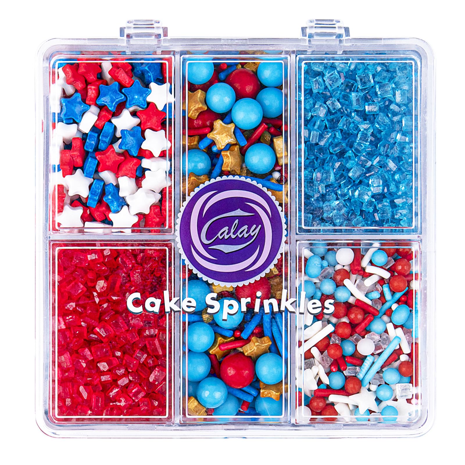 red white and blue patriotic sprinkles stars pearls jimmies cake decorating cupcake toppings 4th of july mix