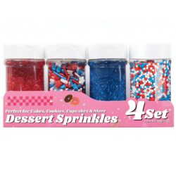 patriotic 4 jars sprinkles set red white blue cake decorating mix