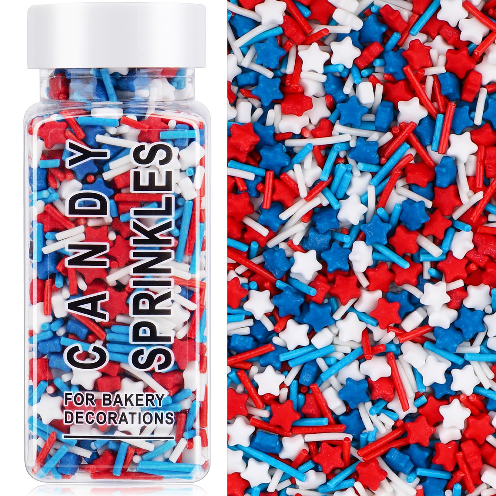 red white and blue sprinkles for cake decorating patriotic mix cupcake cookies dessert topping 4th of july