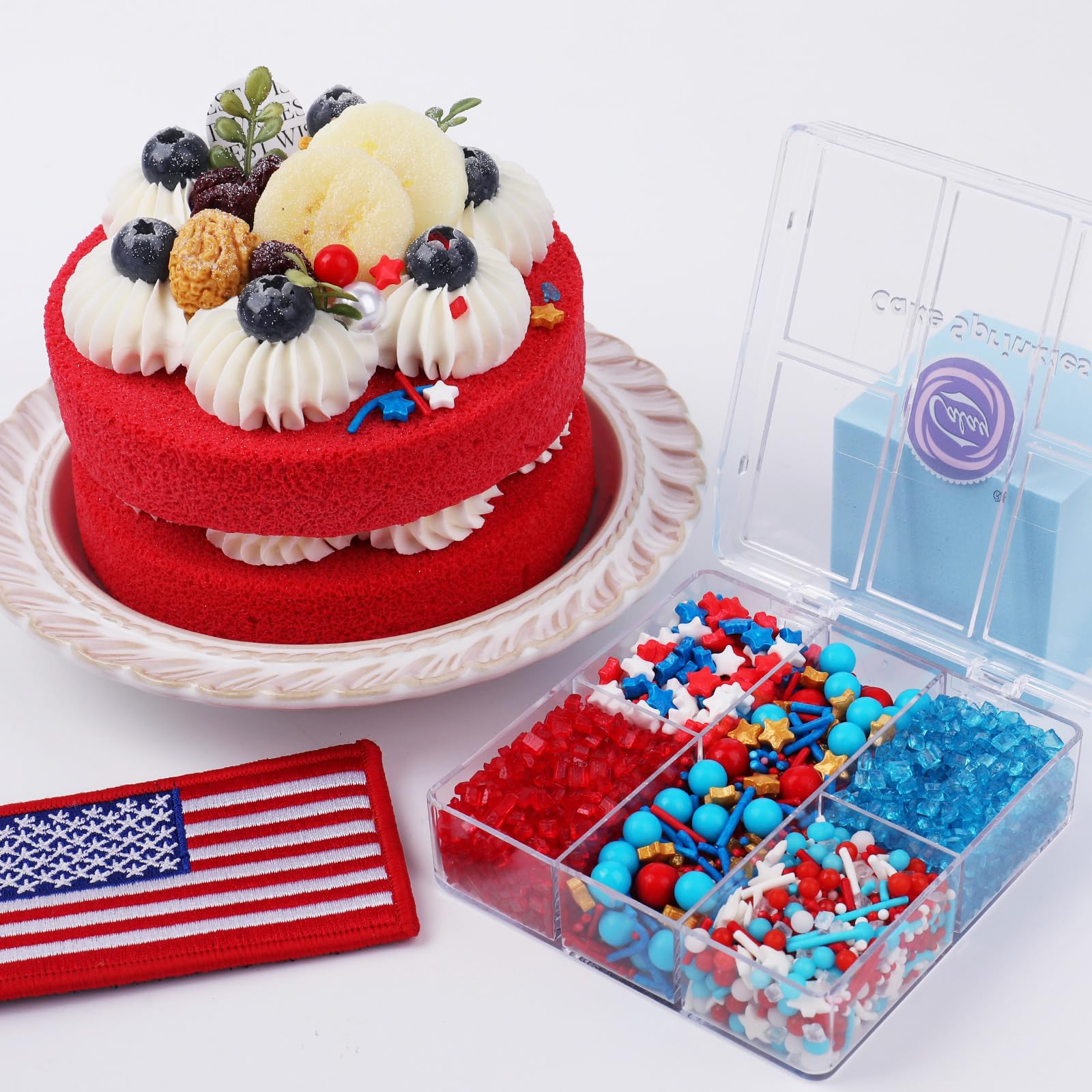 Red White and Blue Sprinkles for Cake Decorating – Patriotic 4th of July Sprinkles Mix with Stars, Pearls, Jimmies & Sanding Sugar for Cakes, Cupcakes & Cookies - Image 4