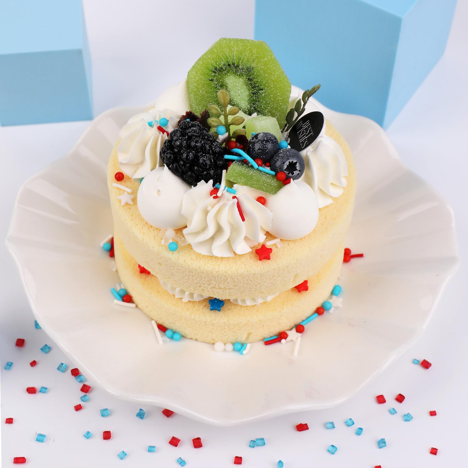 Red White and Blue Sprinkles for Cake Decorating – Patriotic 4th of July Sprinkles Mix with Stars, Pearls, Jimmies & Sanding Sugar for Cakes, Cupcakes & Cookies - Image 5