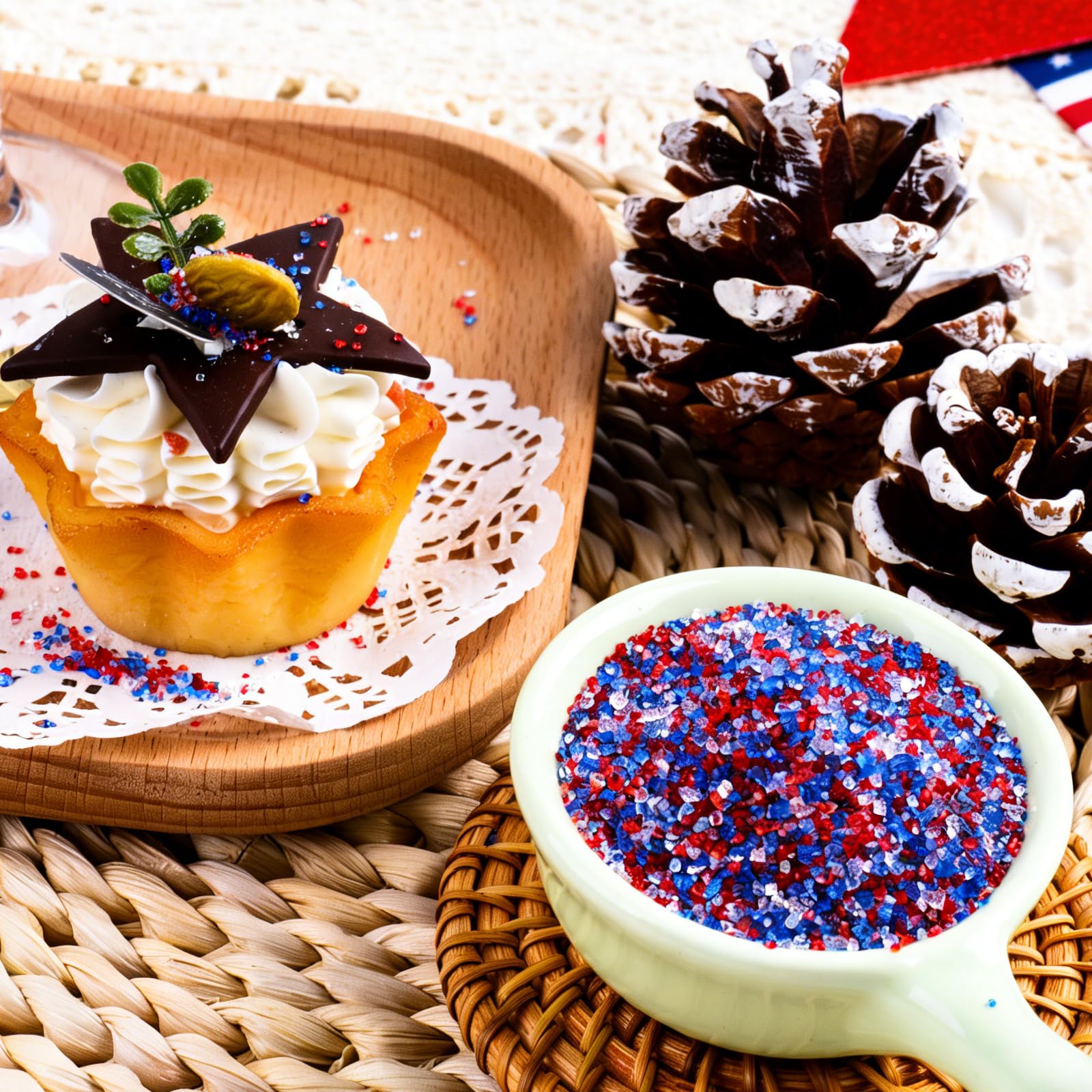 4th of July Sanding Sugar Sprinkles – Red White and Blue Sparkling Sugar Crystals for Cake Decorating, Cupcakes, Cookies & Patriotic Dessert Toppings - Image 6