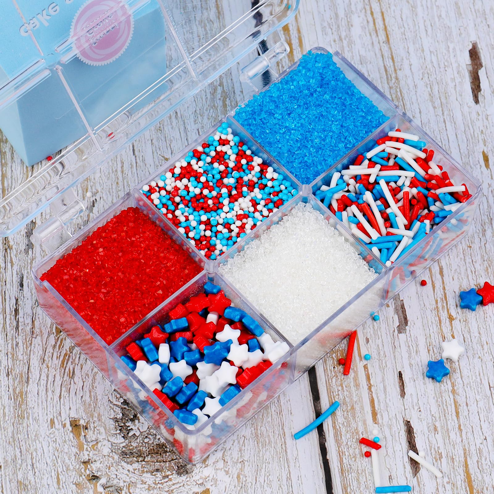 Red White and Blue Sprinkles for Cake Decorating – Patriotic 4th of July Sprinkles Mix with Stars, Jimmies, Nonpareils & Sanding Sugar for Cakes, Cupcakes & Cookies - Image 6