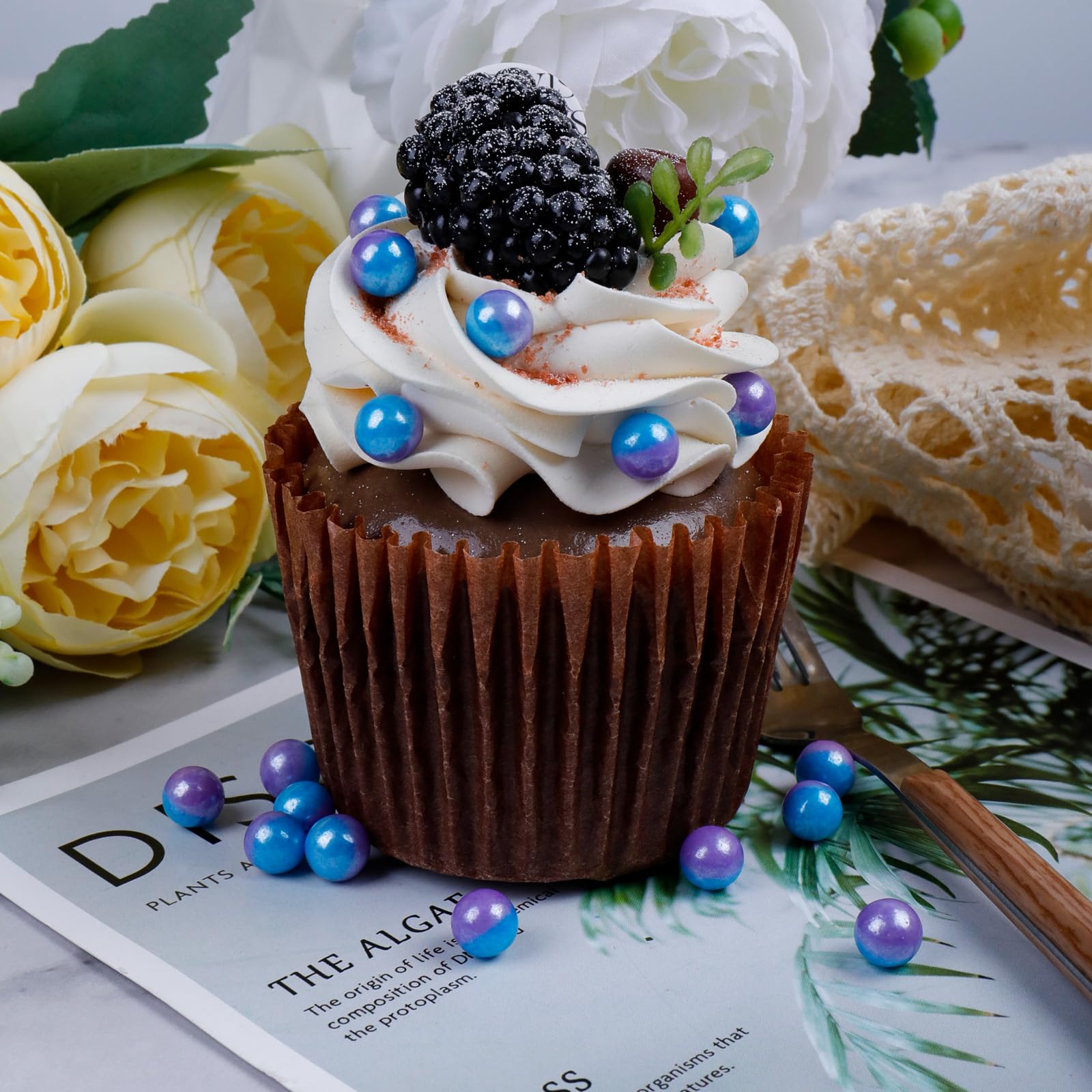 Blue & Purple Pearl Sprinkles for Cake Decorating – Gradient Edible Pearl Sugar for Cakes, Cupcakes & Desserts - Image 4