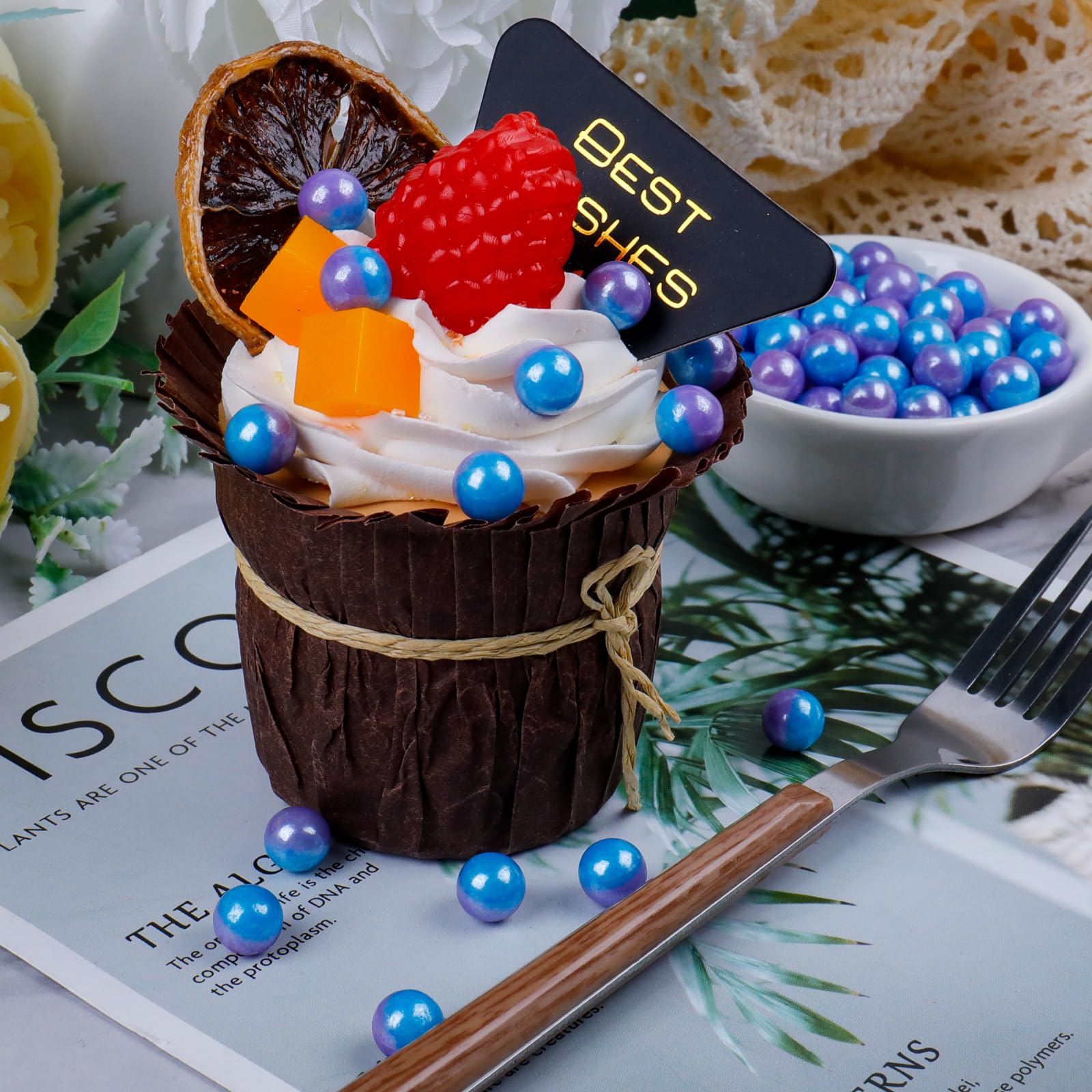 Blue & Purple Pearl Sprinkles for Cake Decorating – Gradient Edible Pearl Sugar for Cakes, Cupcakes & Desserts - Image 5