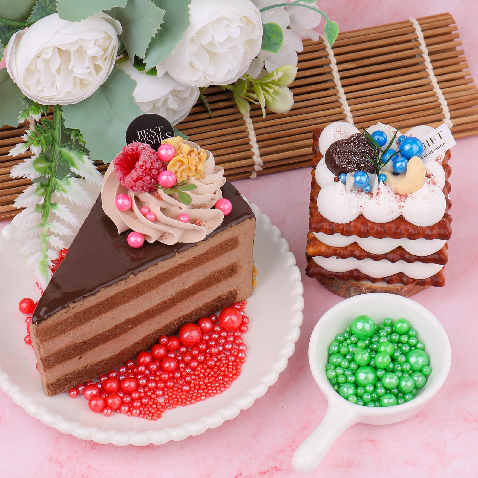 Edible Pearl Sprinkles for Cake Decorating – 4 Jar Set Multi-Size Sugar Pearls for Baking & Dessert Toppings - Image 12