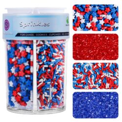 4th of july sprinkles red white blue mix cake decorating cupcake topping