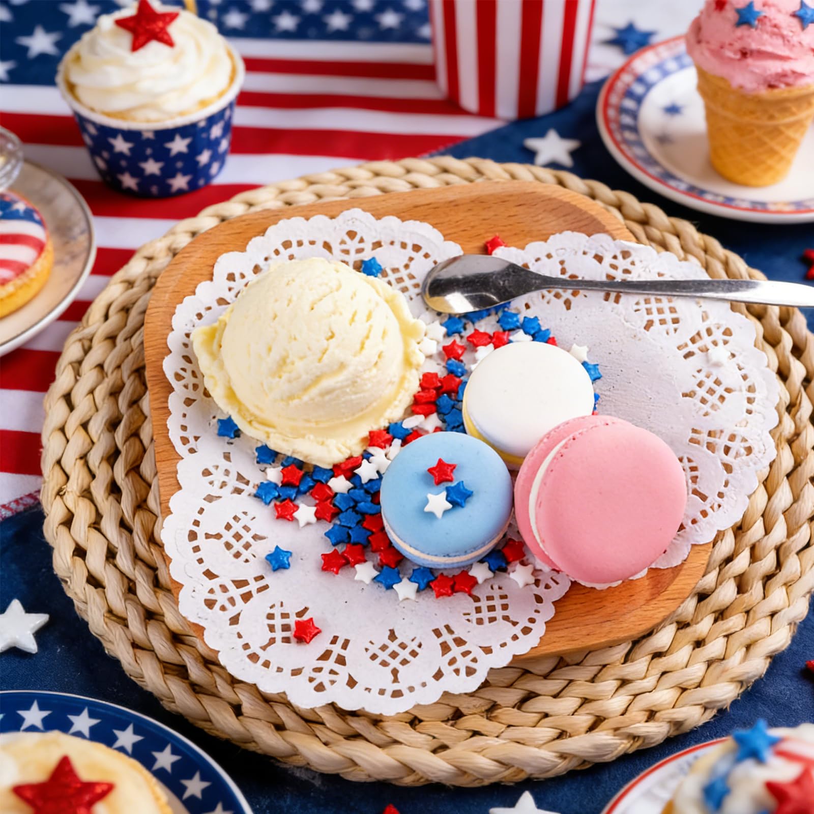 4th of July Sprinkles for Cake Decorating – Red White and Blue Patriotic Sanding Sugar, Jimmies & Star Mix for Cupcakes, Cookies, Ice Cream & Dessert Toppings - Image 4