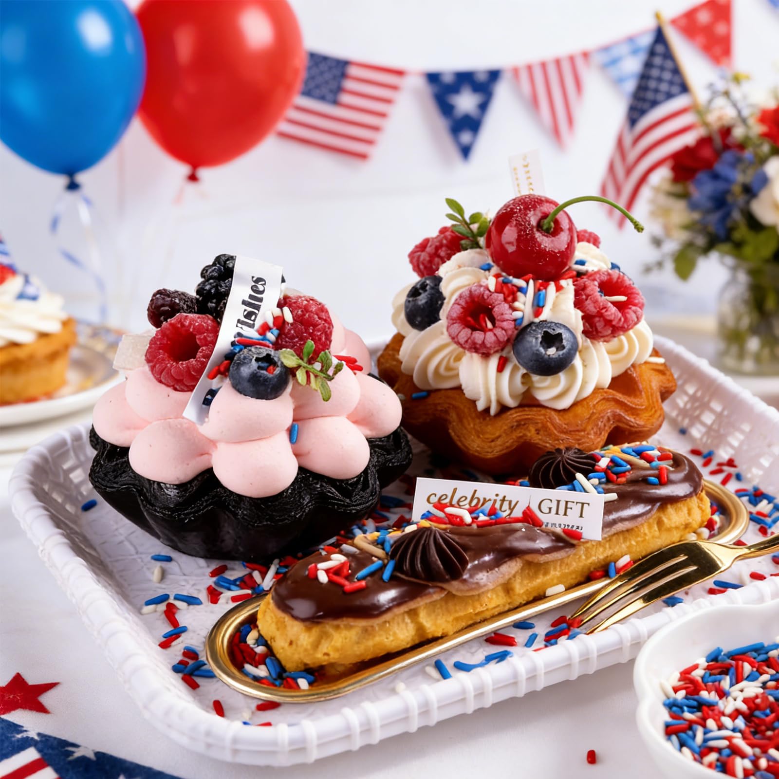 4th of July Sprinkles for Cake Decorating – Red White and Blue Patriotic Sanding Sugar, Jimmies & Star Mix for Cupcakes, Cookies, Ice Cream & Dessert Toppings - Image 6